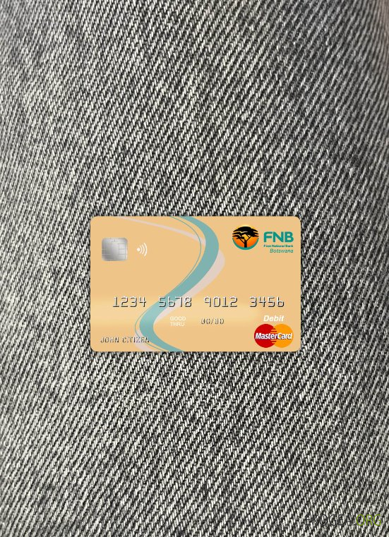 Photolook de la carte principale de la première banque nationale du Botswana